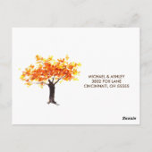 Carte postale RSVP pour mariage rustique en grange (Dos)