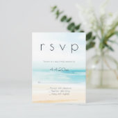 Carte postale rsvp pour mariage simple à la plage (Debout devant)