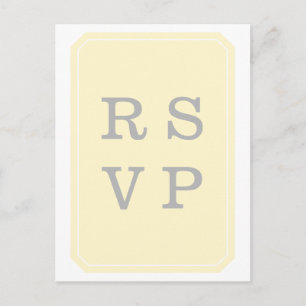 Carte postale RSVP pour mariage tout simple et jau