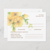 Carte postale RSVP pour réponse Mariage de fleurs  (Devant / Derrière)