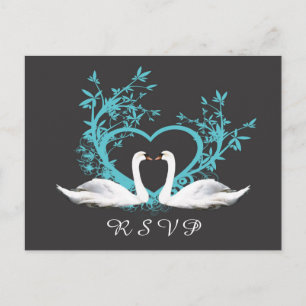 Carte postale RSVP pour Swans romantiques