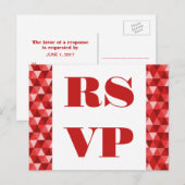 Carte postale RSVP pour Triangles géométriques rou (Devant / Derrière)