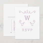 Carte postale RSVP pourpre à la floraison de Whims (Devant / Derrière)