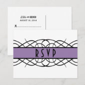 Carte postale RSVP pourpre-déco (Devant / Derrière)