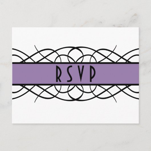 Carte postale RSVP pourpre-déco (Devant)