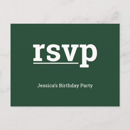 Carte postale "rsvp" propre et respectable (Devant)