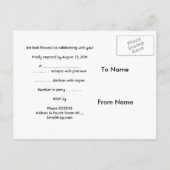 Carte postale RSVP prune violet or joyau (Dos)