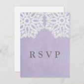 Carte postale RSVP Purple Elegant Lace (Devant / Derrière)