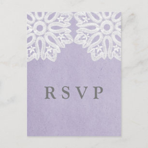 Carte postale RSVP Purple Elegant Lace