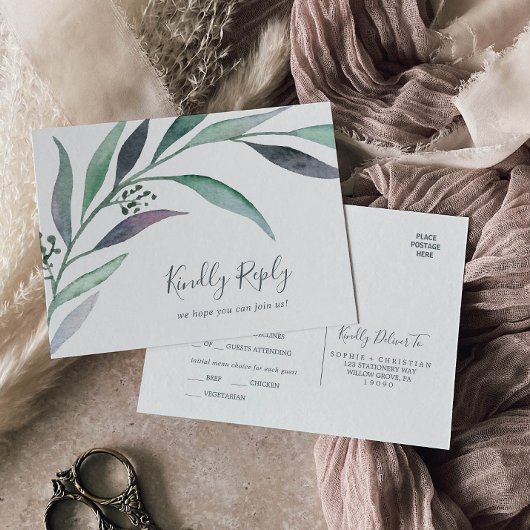 Carte Postale RSVP Purple Green Eucalyptus Choix