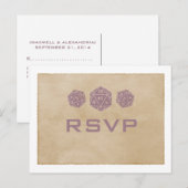 Carte postale RSVP Purple Grunge D20 Dice Gamer (Devant / Derrière)