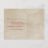 Carte postale RSVP Red Elegant Deco (Dos)