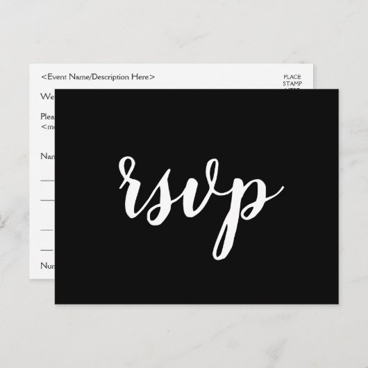 Carte postale "rsvp" respectable (Devant / Derrière)