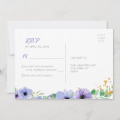 Carte postale RSVP romantique violet (Dos)