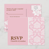 Carte postale RSVP rose Damas (Devant / Derrière)