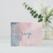 Carte postale rsvp rose et bleu Watercolor (Debout devant)