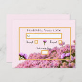 Carte postale RSVP rose et or (Devant / Derrière)