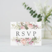 Carte postale RSVP rose florale avec choix de repa (Debout devant)