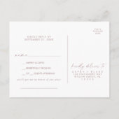 Carte postale RSVP Rose moderne Gold Script Song R (Dos)