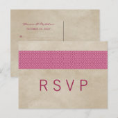 Carte postale RSVP rose Russe Damask (Devant / Derrière)