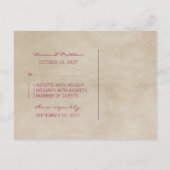 Carte postale RSVP rose Russe Damask (Dos)