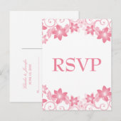 Carte postale RSVP rose simple (Devant / Derrière)