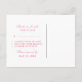 Carte postale RSVP rose simple (Dos)