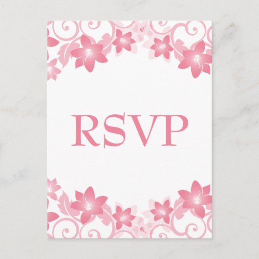 Carte postale RSVP rose simple (Devant)