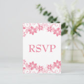 Carte postale RSVP rose simple (Debout devant)