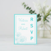 Carte postale RSVP Rose, Turquoise (Debout devant)