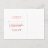 Carte postale RSVP rouge fantaisie (Dos)