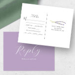 Carte postale RSVP Rustic Lavender Meice Choice<br><div class="desc">Conçue avec élégance pour s'associer à notre papeterie mariage lavande aquarelle, cette carte postale RSVP est une véritable incarnation d'une romance botanique. Il présente des ressorts minimalistes de fleurs de lavande. Cette carte postale offre un espace dédié aux clients pour confirmer leur présence et leur choix de repas. Le mot...</div>