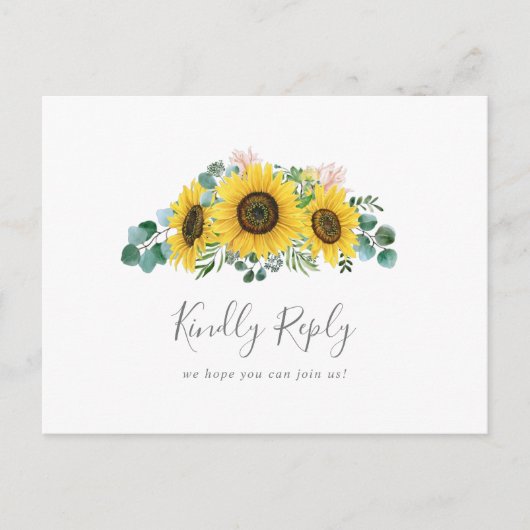 Carte postale RSVP Rustic Sunflower Menu Choice We (Devant)