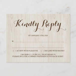 Carte postale RSVP rustique