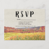 Carte postale RSVP Rustique de mariage d'automne (Devant)