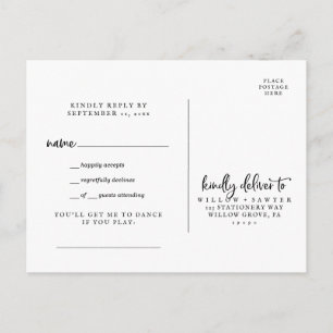 Carte postale RSVP Rustique Script Song Request