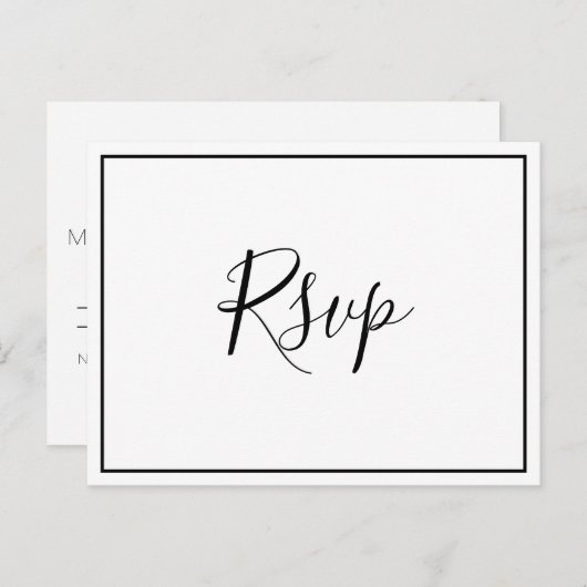 Carte postale RSVP Script Whimsical (Devant / Derrière)