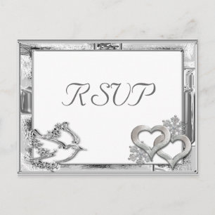 Carte postale RSVP Silver Winter Wedding