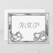 Carte postale RSVP Silver Winter Wedding (Devant / Derrière)