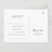 Carte postale RSVP simple demande de chanson éléga (Dos)