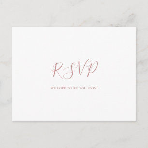 Carte postale RSVP simple et élégante Rose Gold We