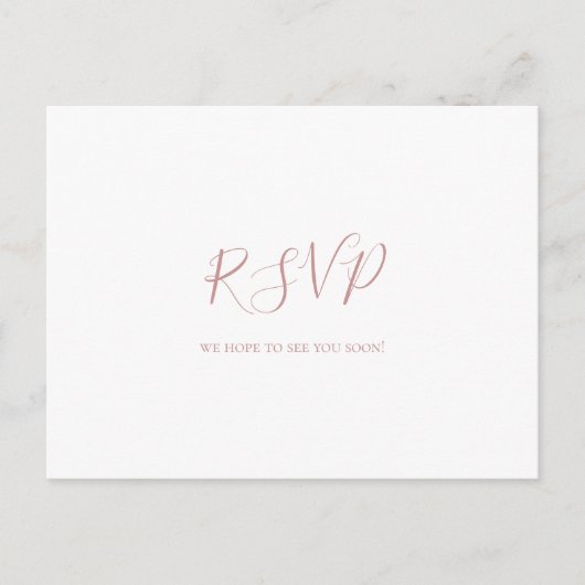 Carte postale RSVP simple et élégante Rose Gold We (Devant)