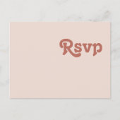 Carte Postale RSVP simple Retro Blush Pink Menu Ch (Devant)