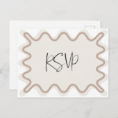 Carte postale RSVP Taupe Beige Wavy Border (Devant / Derrière)