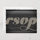 Carte postale RSVP texturée Gold Cafe (Devant / Derrière)