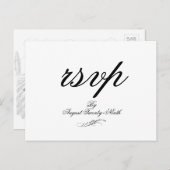 Carte postale RSVP Toile & Calligraphy Wedding (Devant / Derrière)