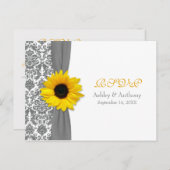Carte postale RSVP Tournesol gris jaune (Devant / Derrière)
