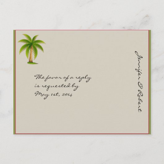 Carte postale RSVP Tropical Palm Tree (Devant)