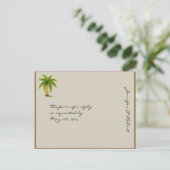 Carte postale RSVP Tropical Palm Tree (Debout devant)