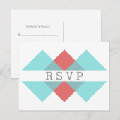 Carte postale RSVP turquoise Red Geometry Trier (Devant / Derrière)
